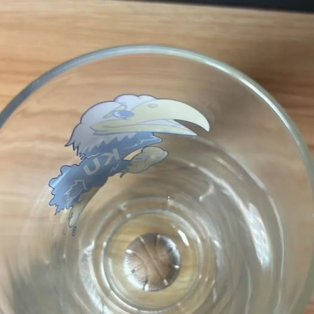 University of Kansas Jayhawks Pint Glass with Basketball Base